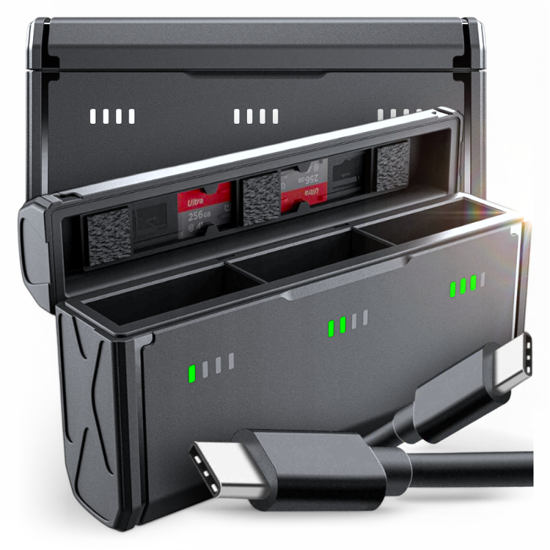 Szybka ładowarka na 3 baterie do kamer sportowych GoPro 9101112 BLACK.png