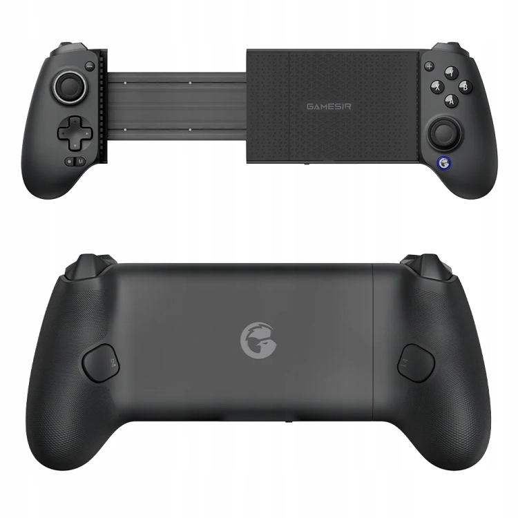 Kontroler bezprzewodowy GameSir G8+ Bluetooth – rozsunięty, widok z przodu i z tyłu