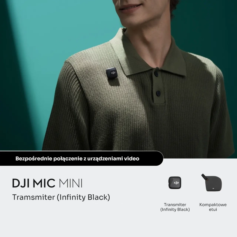 Nadajnik mikrofonowy DJI Mic Mini Transmitte Infinity Black - flystore.pl