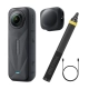 Zestaw Insta360 X5 No Drone Bundle – kamera, osłona obiektywu, karbonowy kijek i kabel