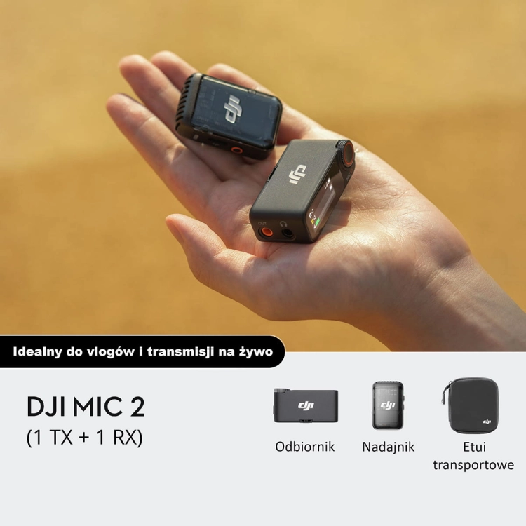System mikrofonów bezprzewodowych DJI Mic 2 Basic (1 TX + 1 RX)