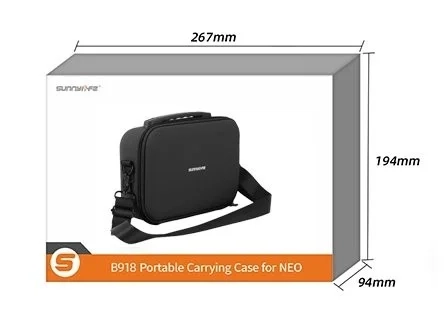 Torba Sunnylife z paskiem na ramię do DJI NEO (czarna) - wymiary opakowania.webp