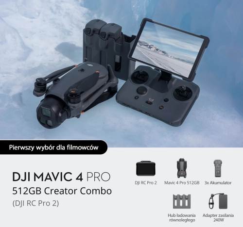 Dron DJI Mavic 4 Pro 512GB Creator Combo(DJI RC Pro 2) - pierwszy wybór dla filmowców