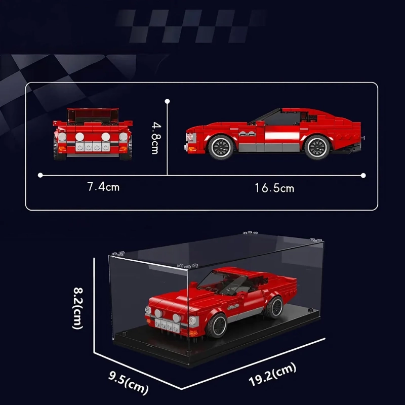 Zestaw klocków Mould King 27084 - Aston Martin V8 Vantage 1977 + gablotka