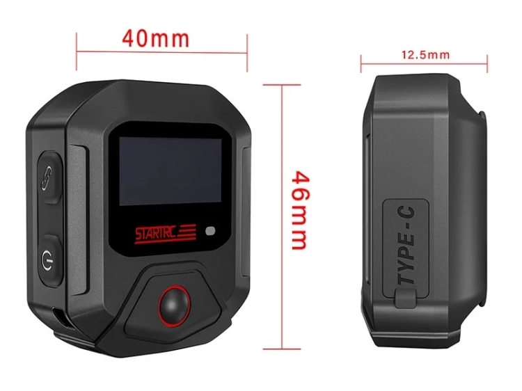 Pilot STARTRC do kamer Insta360 GPS BT - wymiary