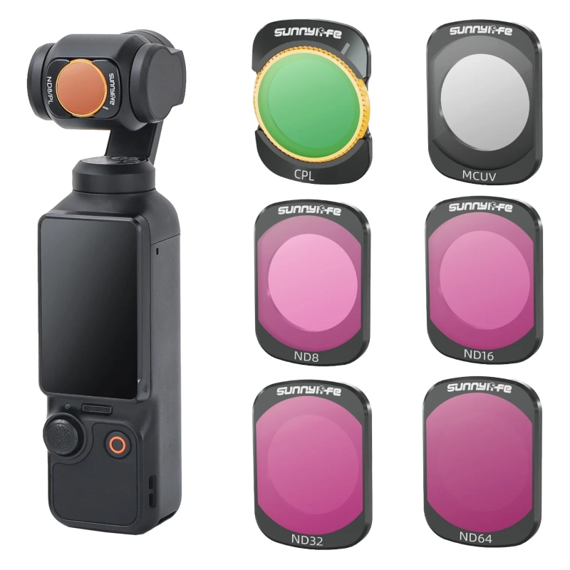 Zestaw 6 filtrów Sunnylife do DJI Pocket 3 CPL MCUV ND