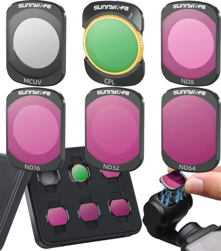 Zestaw 6 filtrów Sunnylife do DJI Pocket 3 CPL MCUV ND