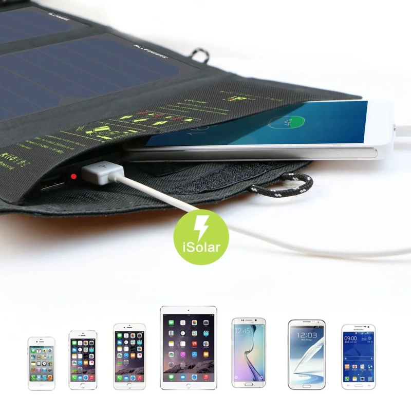 Panel fotowoltaiczny, ładowarka solarna Allpowers AP-SP5V 10W - kompatybilność ze smartfonami.webp