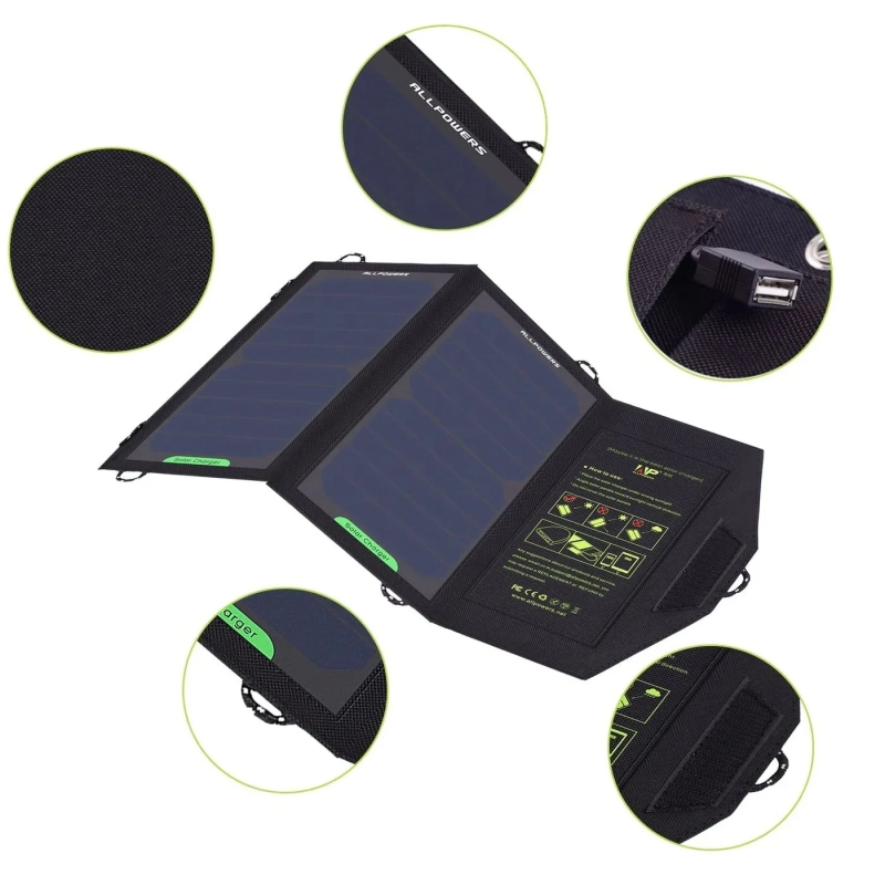 Panel fotowoltaiczny, ładowarka solarna Allpowers AP-SP5V 10W - przemyślana konstrukcja.webp
