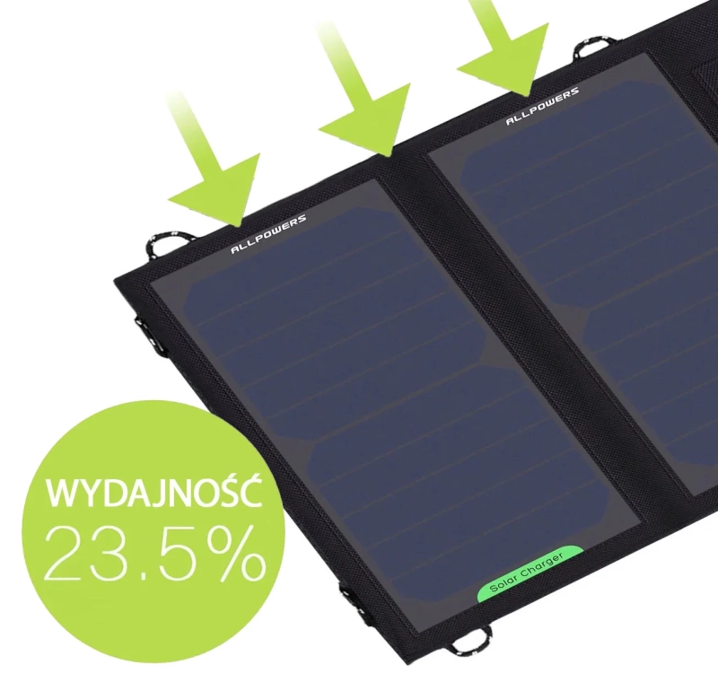 Panel fotowoltaiczny, ładowarka solarna Allpowers AP-SP5V 10W -wysoka sprawność.webp