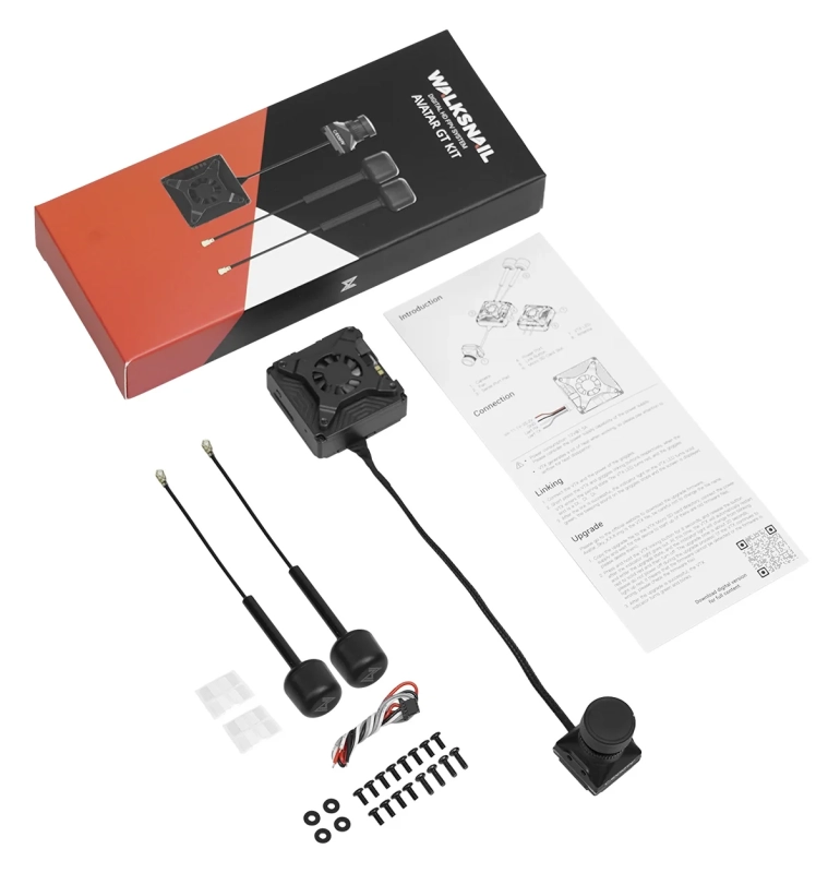 Walksnail Avatar GT Kit (Podwójne anteny 2W 140mm) - zawartość zestawu