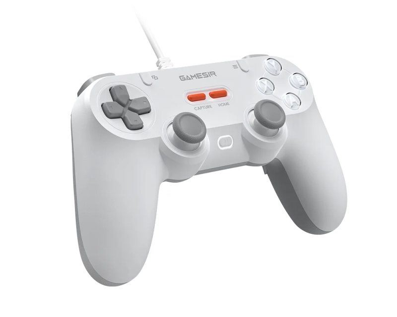 Pad przewodowy GameSir T3 LITE biały (Tegenaria Lite) - przód na ukos