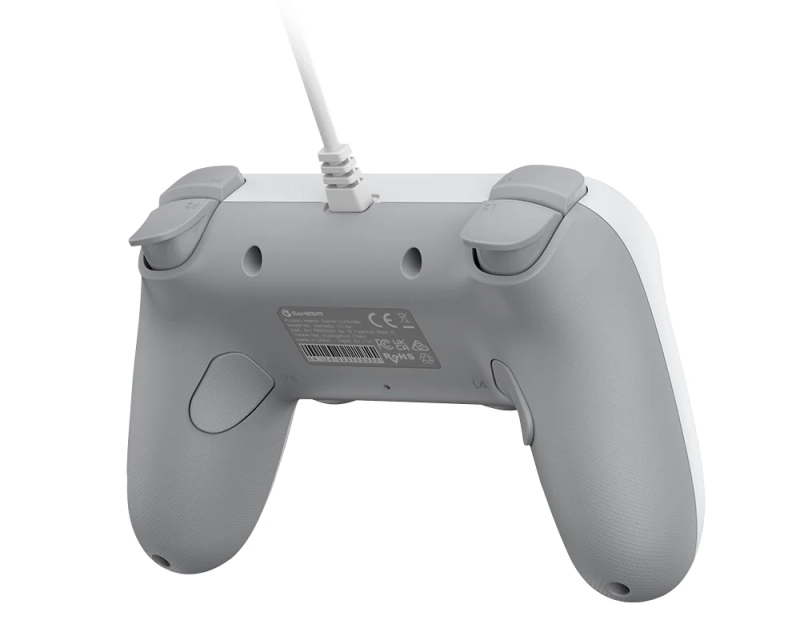 Pad przewodowy GameSir T3 LITE biały (Tegenaria Lite) - tył na ukos