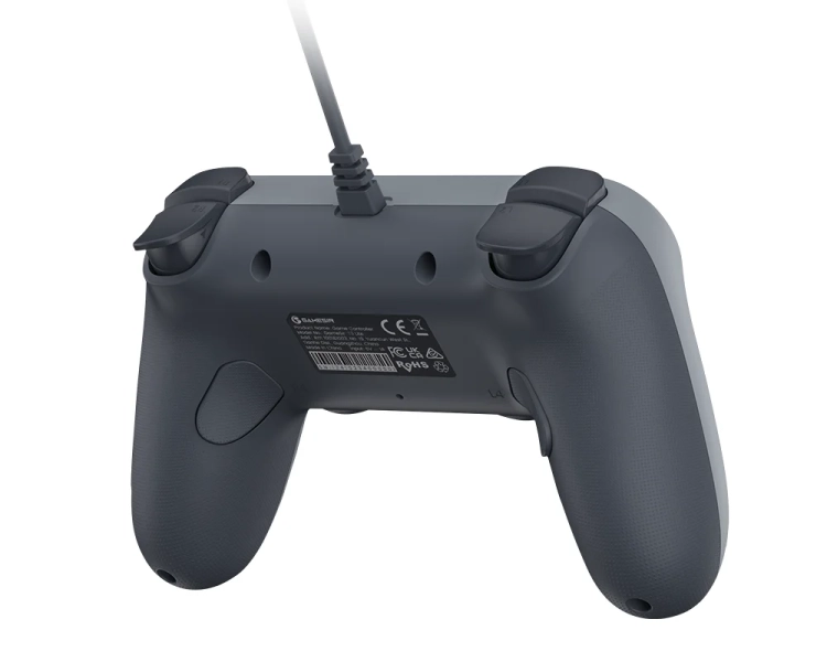 Pad przewodowy GameSir T3 LITE szary (Tegenaria Lite) - tył na ukos