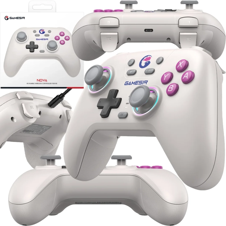Bezprzewodowy kontroler GameSir Nova HD Rumble - Retro White