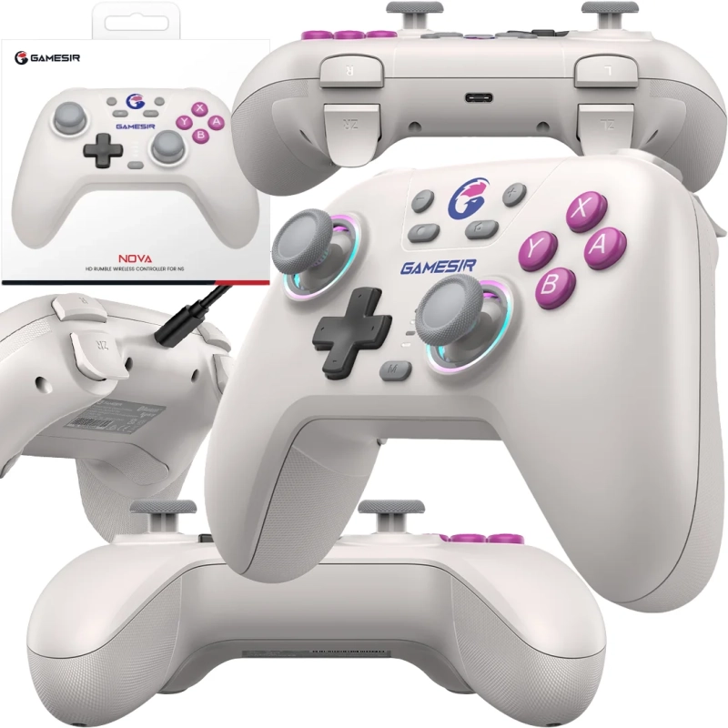Bezprzewodowy kontroler GameSir Nova HD Rumble - Retro White