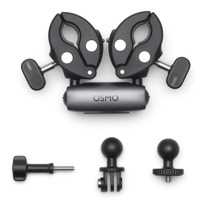 Podwójny wytrzymały zacisk do kamer sportowych DJI Osmo - od góry