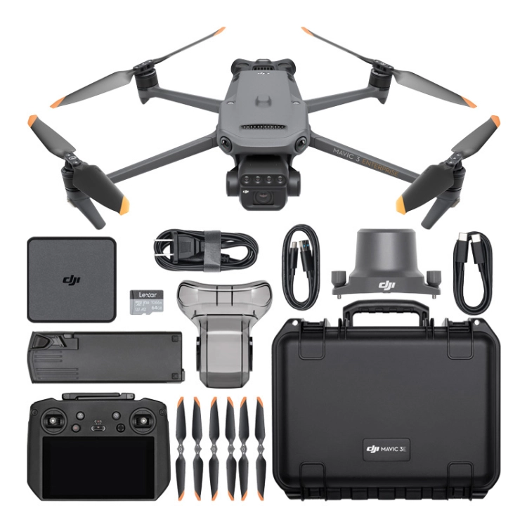 Zestaw DJI Mavic 3 Multispectral: dron, aparatura RC Pro Enterprise, moduł RTK, śmigła i walizka