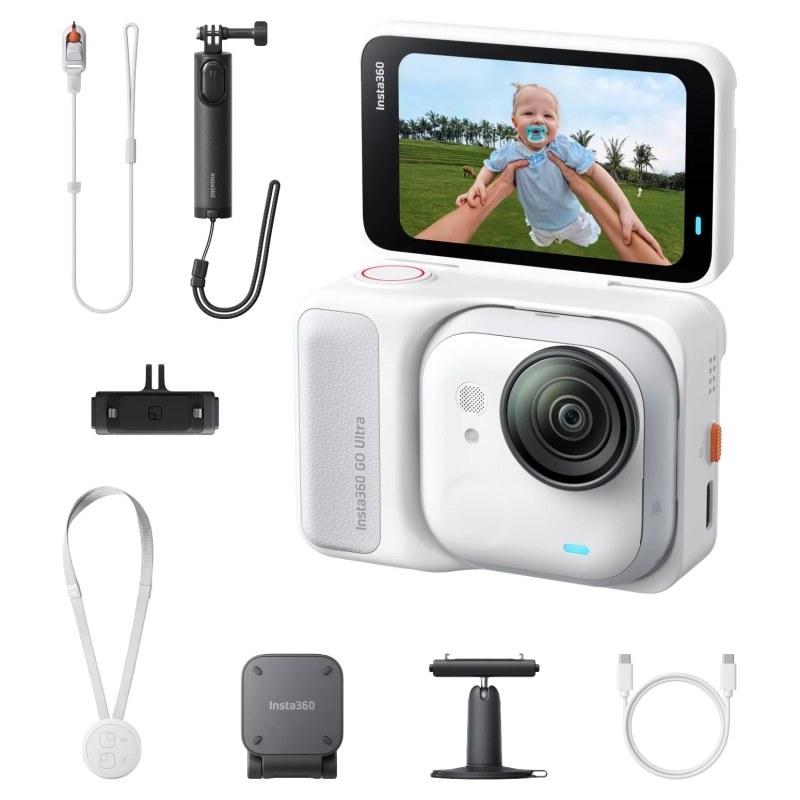 Kamera sportowa Insta360 GO Ultra Creator Bundle (Arctic White) - zawartość zestawu