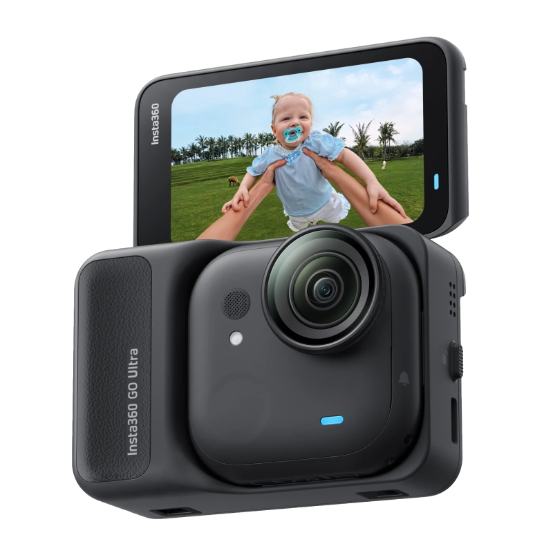 Insta360 GO Ultra (Midnight Black) - front z Action Pod