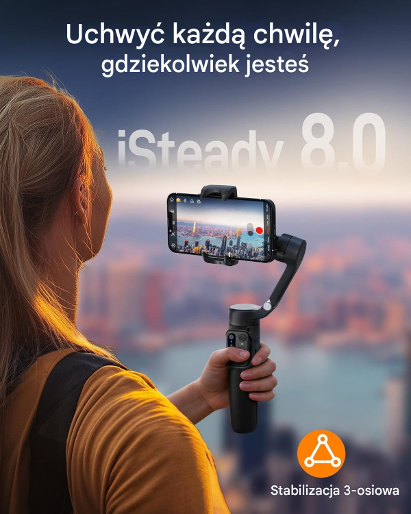 Profesjonalny gimbal do telefonu hohem iSteady X3 SE Plus z antywstrząsem iSteady 8.0, idealny dla vlogerów i twórców.