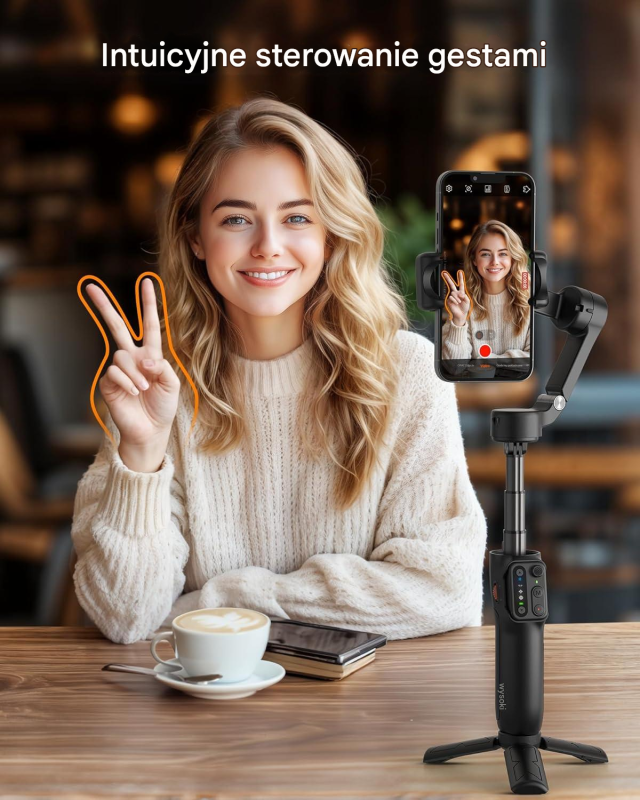 Stabilizator hohem iSteady X3 SE Plus w czerni, z wysuwaną rączką do ujęć z góry i z dołu oraz pilotem Bluetooth.