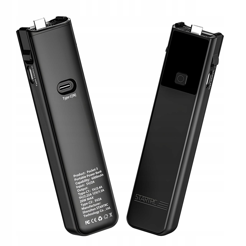Rączka bateryjna STARTRC do DJI Pocket 3 – pewny uchwyt, blokada mocowania i dodatkowa energia 6000 mAh.