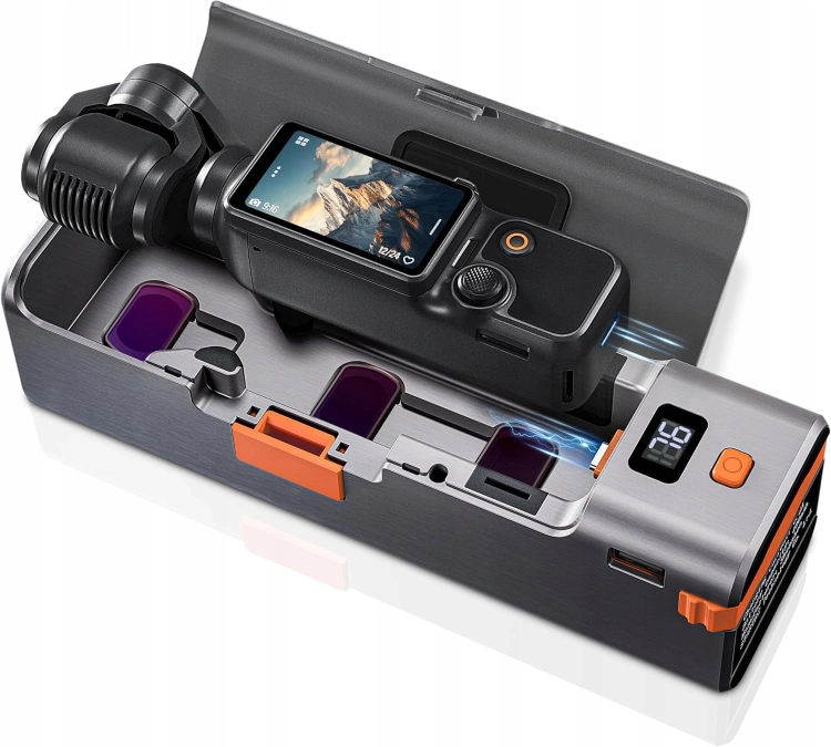 Ochronne etui-power bank STARTRC 9000 mAh do DJI Osmo Pocket 3 z szybkim ładowaniem 20 W i miejscem na karty oraz filtry.