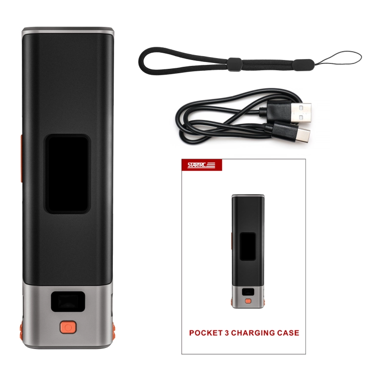 Etui ładowarka STARTRC 9000 mAh – lekkie (ok. 316 g) i podróżne, z paskiem na nadgarstek i ekranem LCD do kontroli energii.