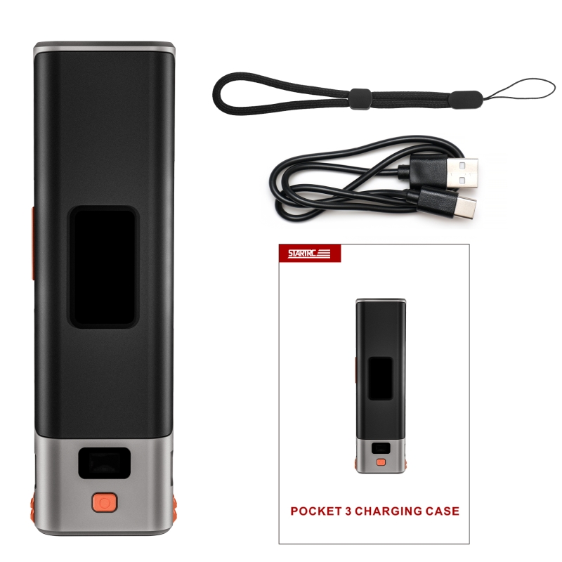 Etui ładowarka STARTRC 9000 mAh – lekkie (ok. 316 g) i podróżne, z paskiem na nadgarstek i ekranem LCD do kontroli energii.