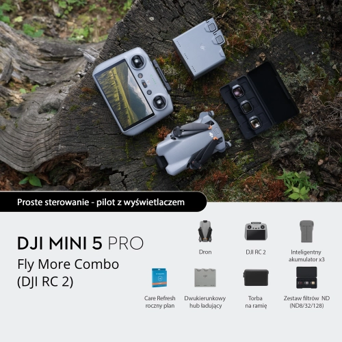DJI Mini 5 Pro Fly More Combo (DJI RC 2) + Care Refresh 1 rok