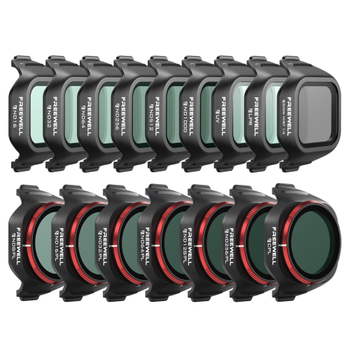 Zestaw filtrów Mini 5 Pro – Mega Kit 16 szt. do kamery drona, komplet akcesoriów do kontroli ekspozycji i kolorów.