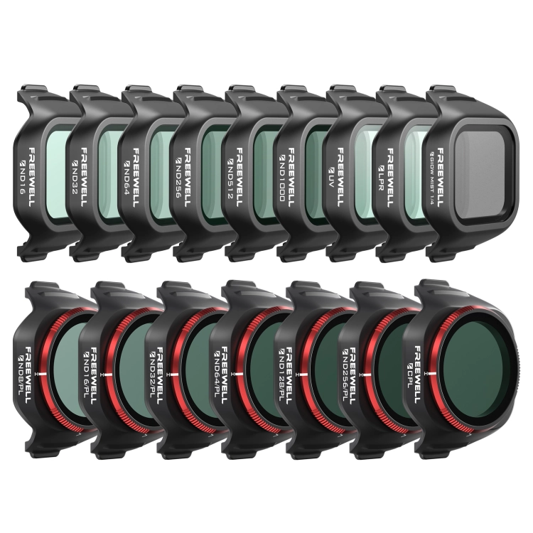 Zestaw filtrów Mini 5 Pro – Mega Kit 16 szt. do kamery drona, komplet akcesoriów do kontroli ekspozycji i kolorów.