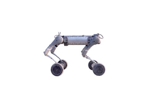 Unitree B2-W – robot krocząco-kołowy IP67 | 40 kg udźwigu, 4 m/s, LiDAR, RealSense, SDK