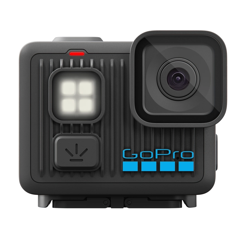 GoPro LIT HERO – ultrakompaktowa kamera akcji 4K60, ~93 g, wodoodporna do 5 m z wbudowaną lampą.