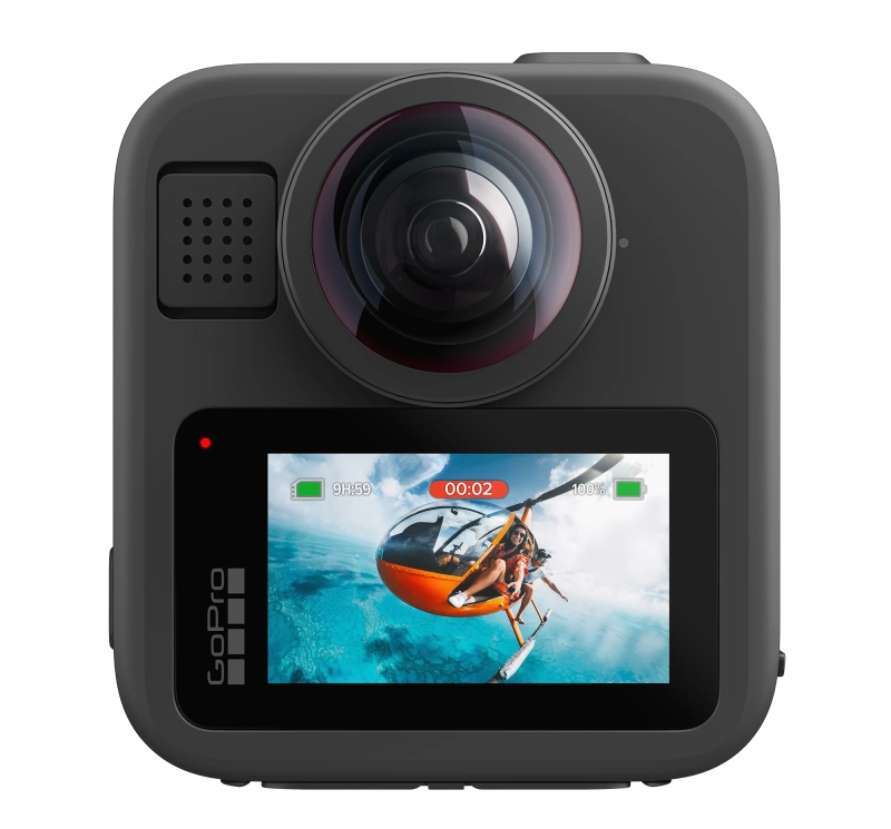Kamera 360° GoPro MAX2 – zdjęcia 29 MP i wideo 8K z blokadą horyzontu dla płynnych ujęć.