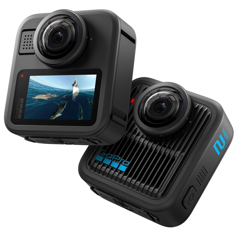 GoPro MAX2 – wymienne, odporne soczewki i wodoodporność do 5 m do nagrań w terenie.