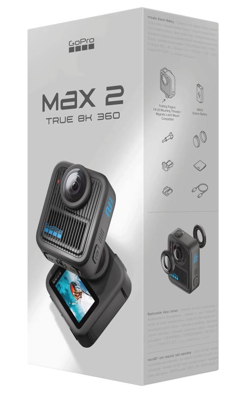GoPro MAX2 – szybki transfer przez Wi-Fi 6 i Bluetooth BLE 5.3, auto-upload do chmury.