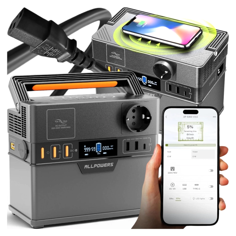 Przenośna stacja zasilania AllPowers S300 Plus zasilacz awaryjny 288Wh 300W.png