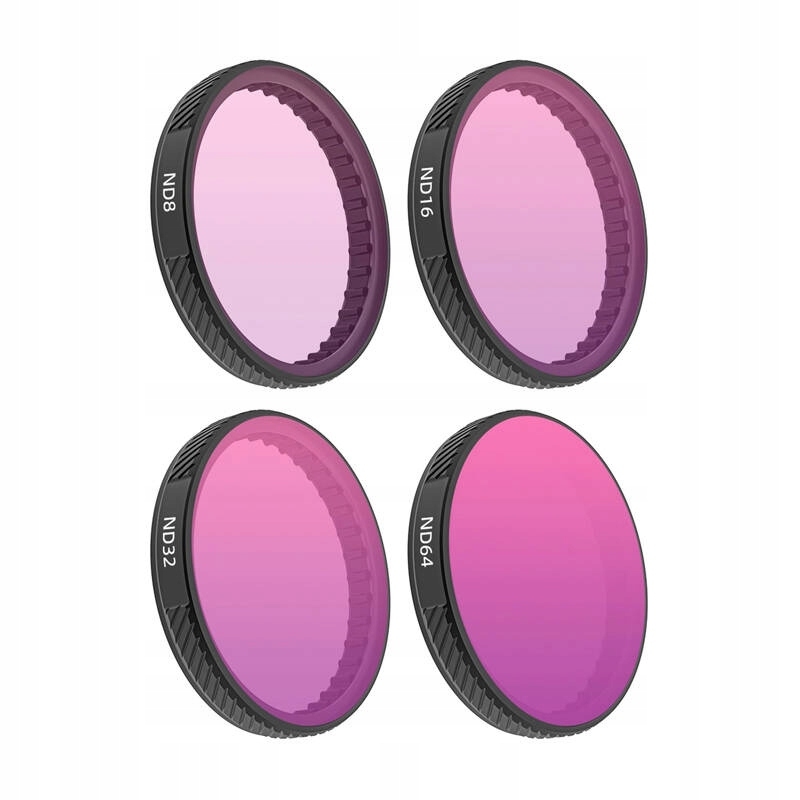 Komplet filtrów ND Sunnylife (8/16/32/64) do kamer DJI Action 5 Pro, Action 4 i Action 3 – redukcja światła bez utraty szczegółów.