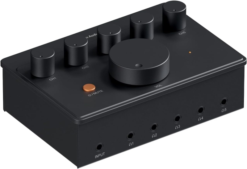 Fosi Audio PH05 — splitter słuchawkowy 1 wejście 5 wyjść z niezależną głośnością