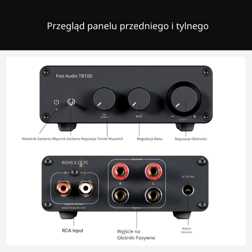 TB10D — regulacja barwy dźwięku pokrętłami Bass i Treble