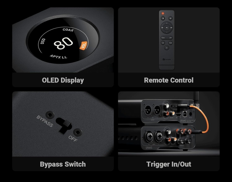 Fosi Audio ZD3 – ekran OLED 1.5 cala z podglądem wejścia, formatu i głośności