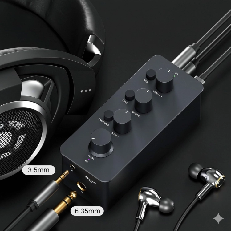 SK01 – panel frontowy z pokrętłami Bass, Mid, Treble i głośnością