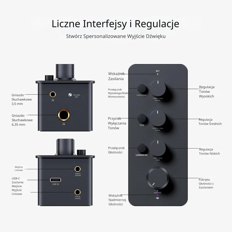 Fosi Audio SK01 – jako preamp do głośników aktywnych / amplitunera