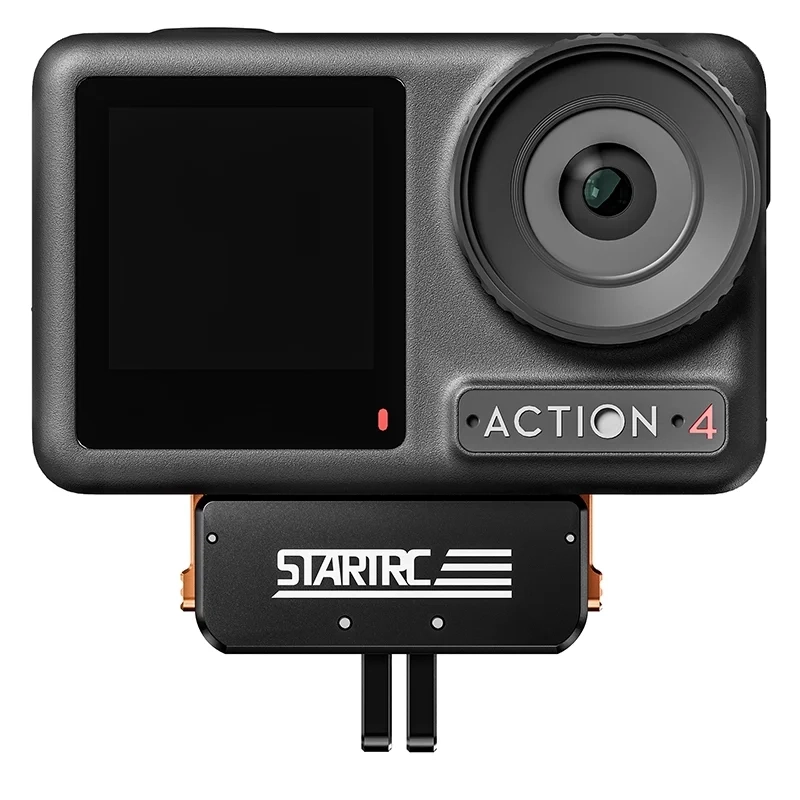 Magnetyczny uchwyt STARTRC do kamer DJI Action 5 Pro  4  3 - front z kamerą