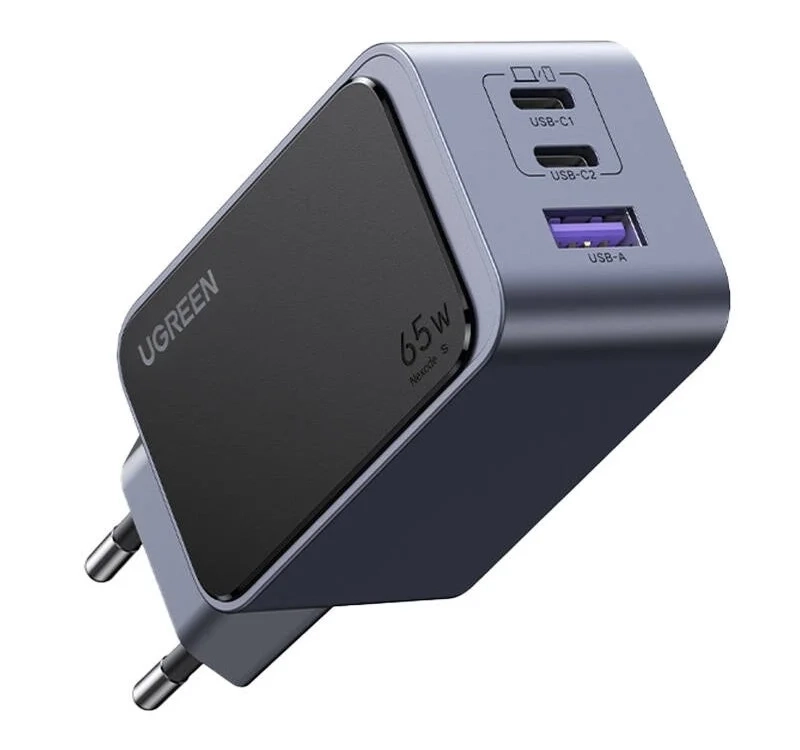 Ladowarka-sieciowa-Ugreen-Nexode-Air-65W-USB-2x-USB-C-szara-bezpieczne-i-szybkie-ladowanie