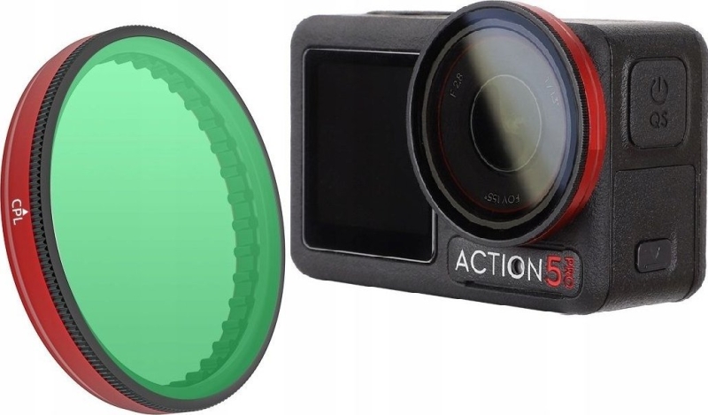 Filtr CPL Sunnylife OA5-FI904-C do DJI Osmo Action 5 Pro/4/3 – redukcja odblasków i żywsze kolory.