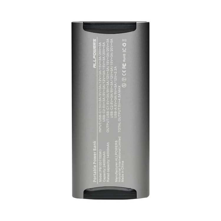 Powerbank AllPowers PB100 24000mAh 100W - od dołu
