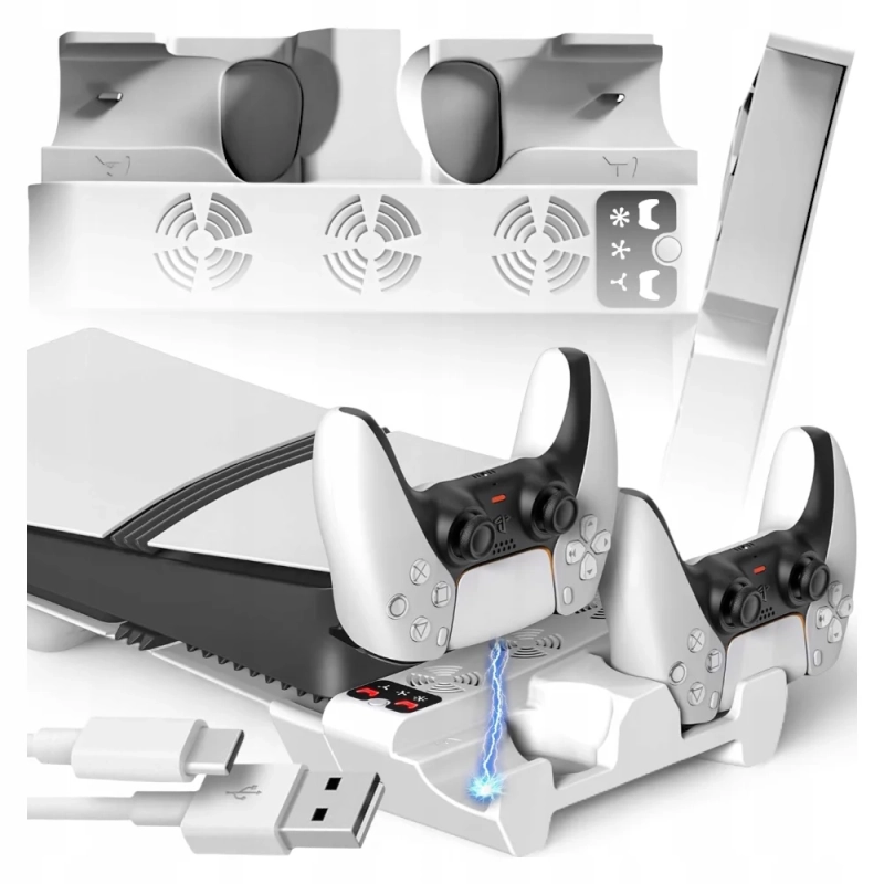 Pozioma podstawka ładująca STARTRC do PS5 Slim / Pro chłodząca